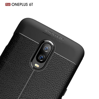 Oneplus 6T Leather Texture Case Black