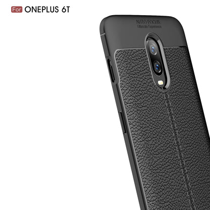 Oneplus 6T Leather Texture Case Black