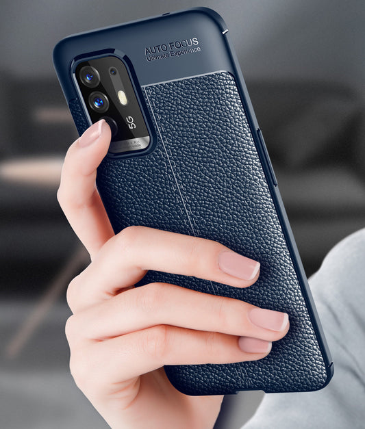 OPPO A94 5G Leather Texture Case Navy