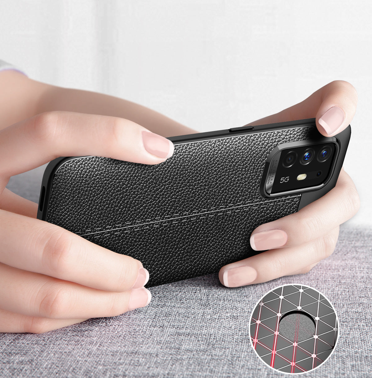 OPPO A94 5G Leather Texture Case Navy