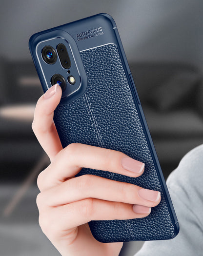 OPPO Find X5 Pro Leather Texture Case Black