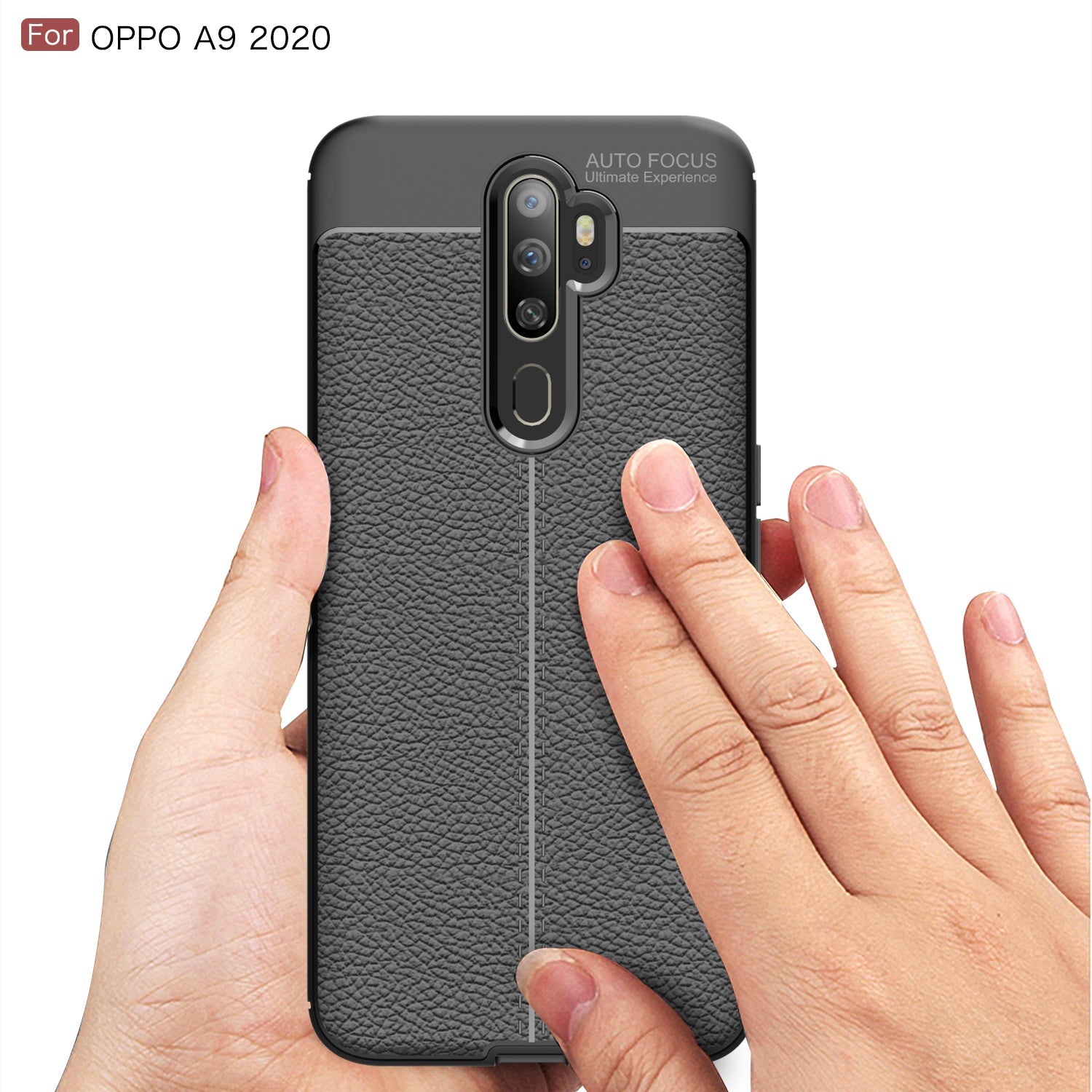 OPPO A5 2020/A9 2020 Leather Texture Case Black