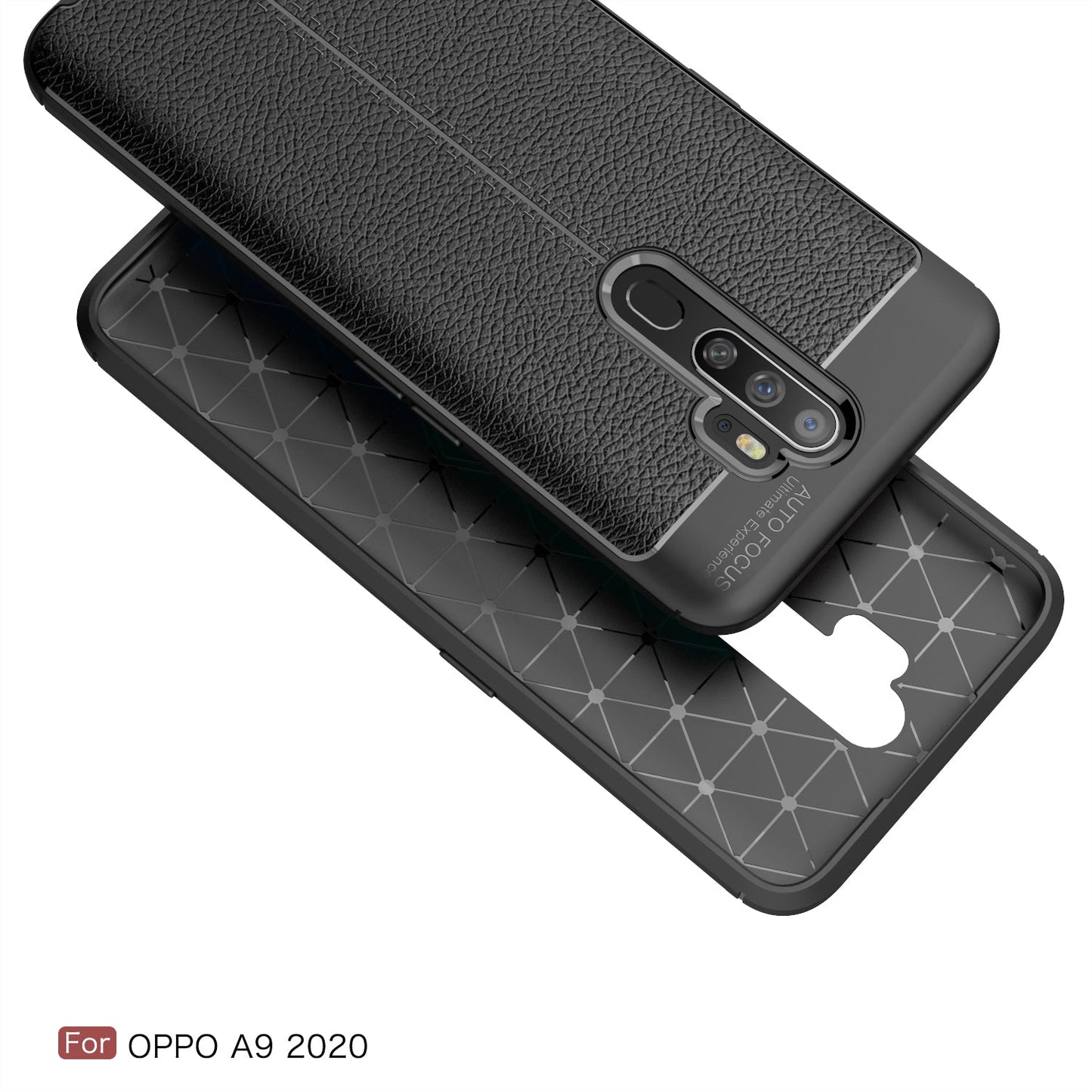 OPPO A5 2020/A9 2020 Leather Texture Case Black