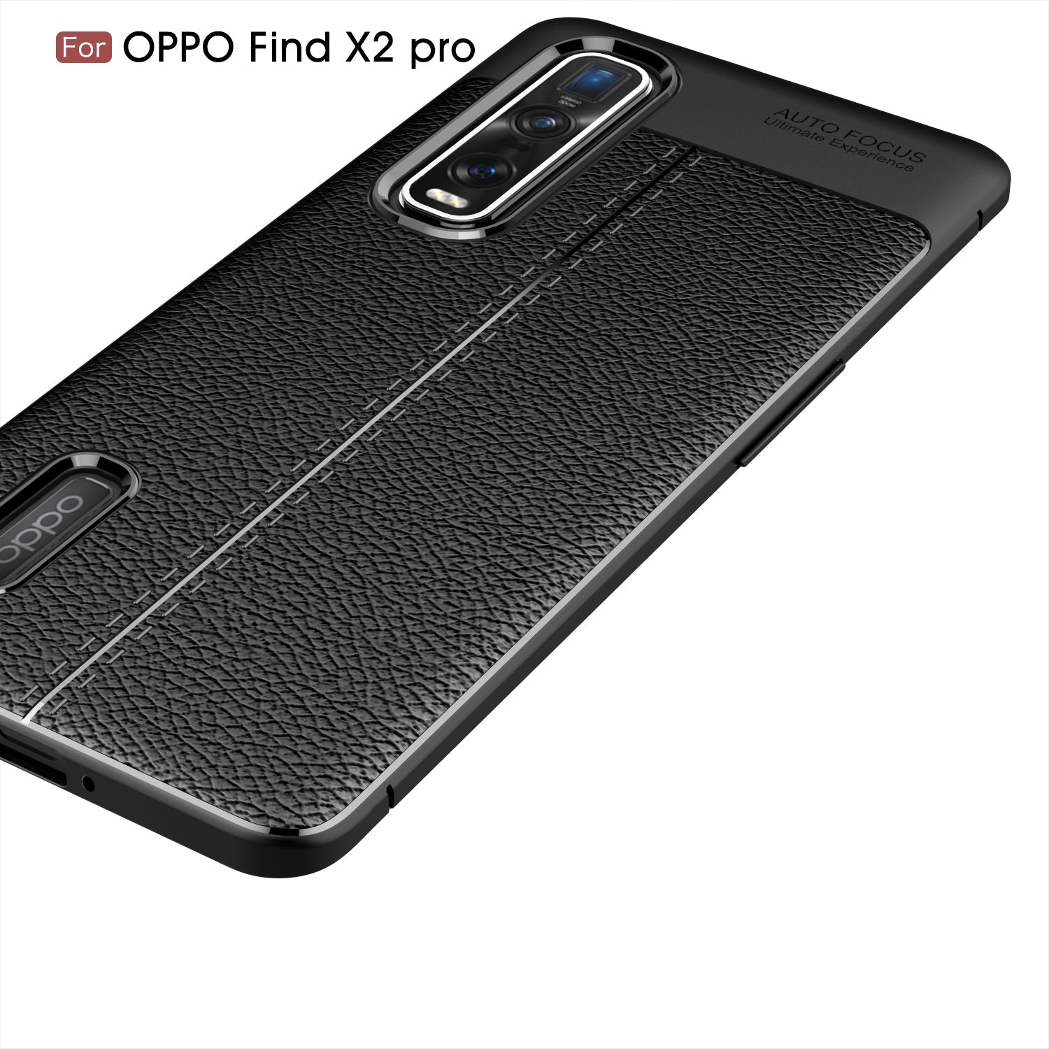 OPPO Find X2 Pro Leather Texture TPU Case Black