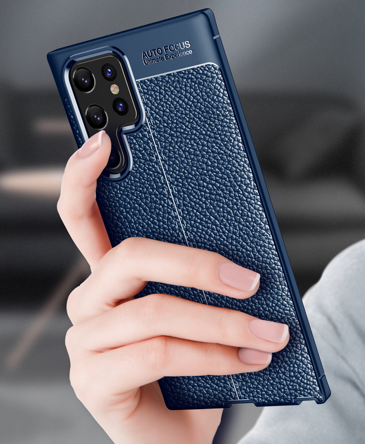 Samsung Galaxy S22 Ultra Leather Texture Case Navy