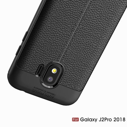 Samsung Galaxy J2 Pro 2018 Leather Texture Case Black