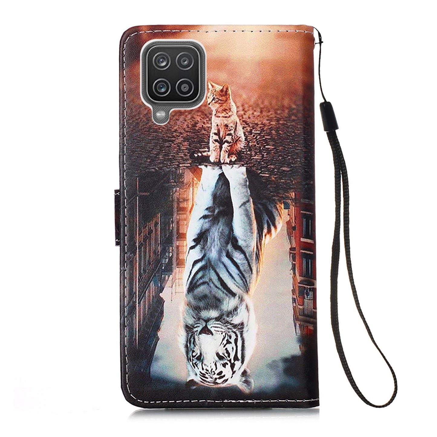Samsung Galaxy A12 Designer PU Case Cat&Tiger