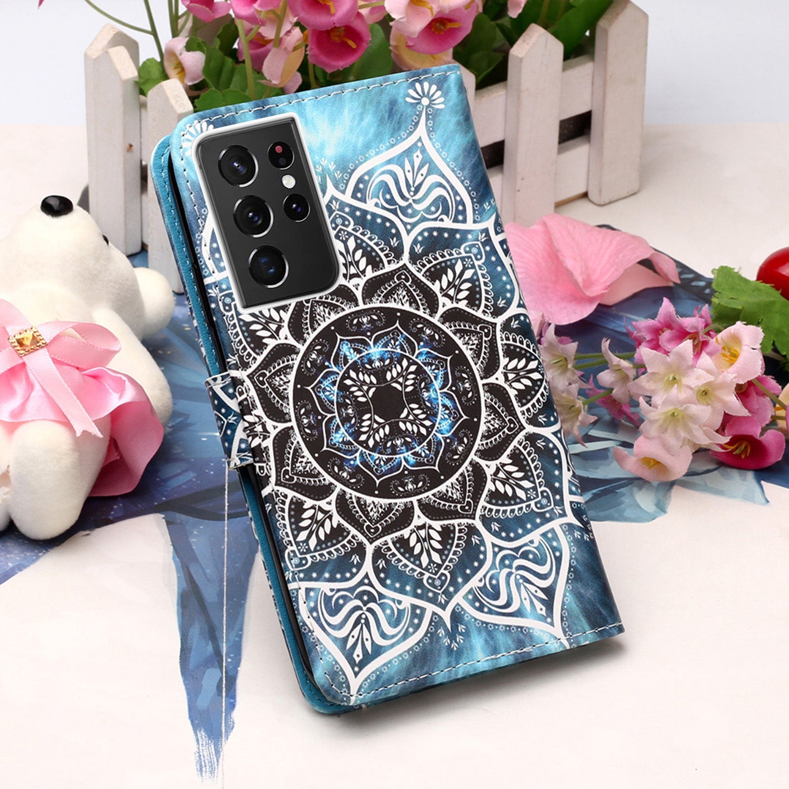 Samsung Galaxy S21 Ultra Designer PU Case Mandala