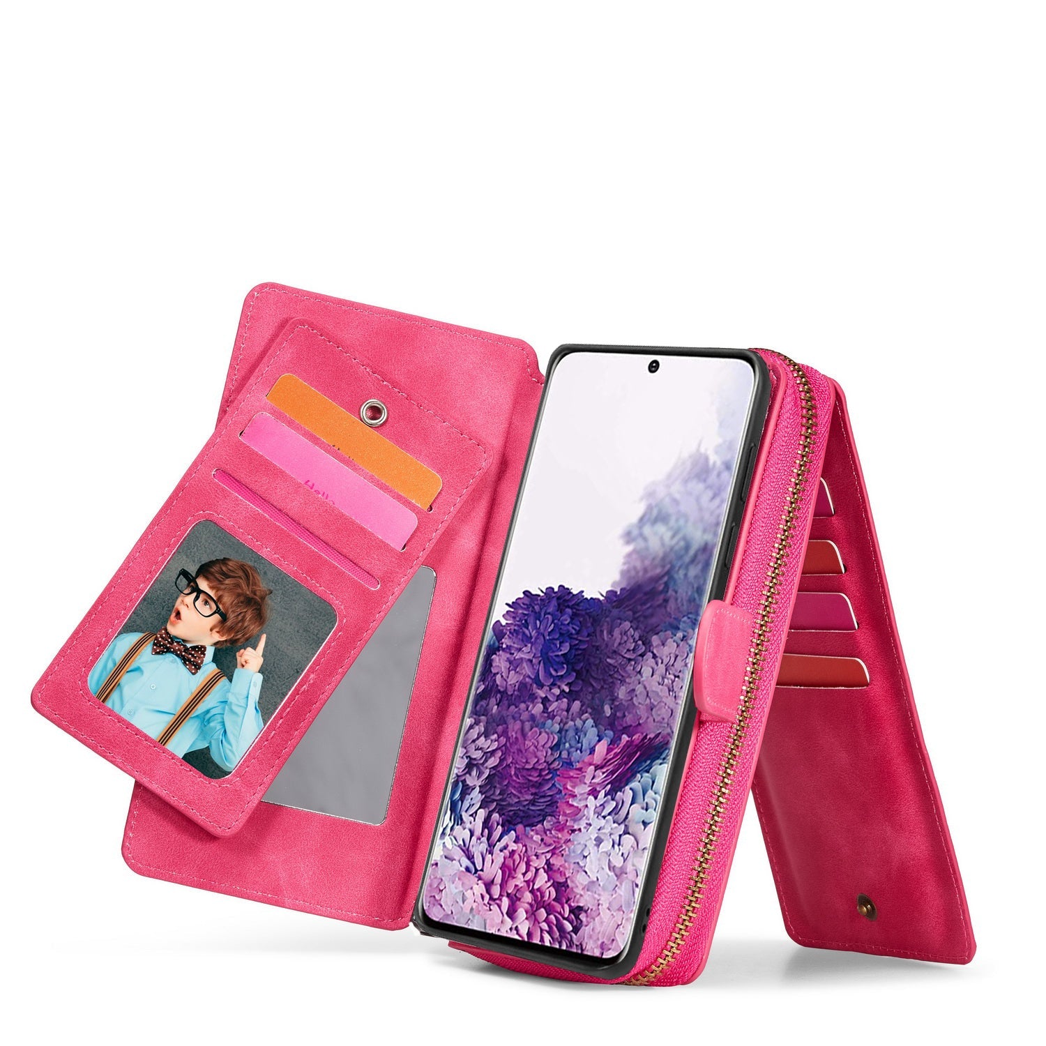 Samsung Galaxy S21 Deluxe Zipper Case Rose