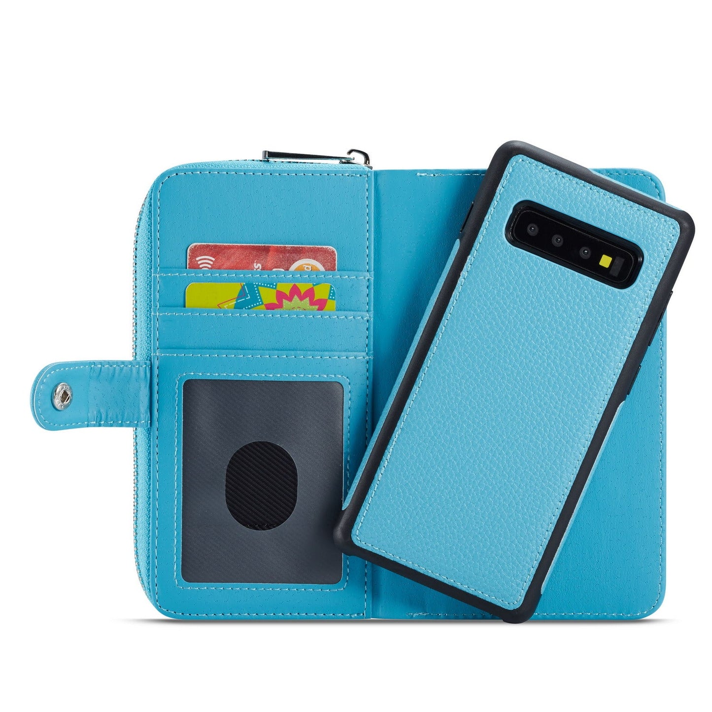 Galaxy S10 Plus Zipper Wallet Case [Lightblue]
