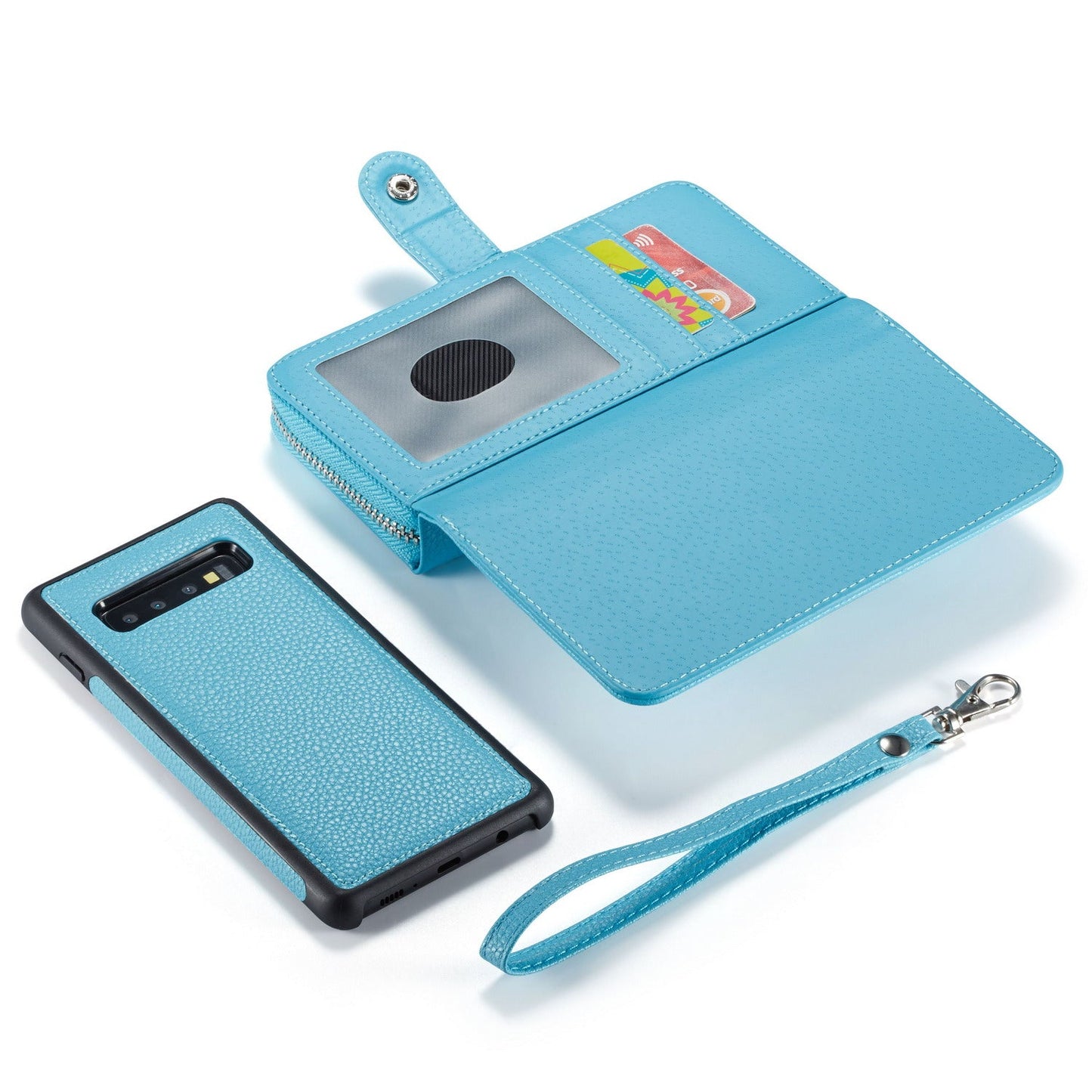 Galaxy S10 Plus Zipper Wallet Case [Lightblue]