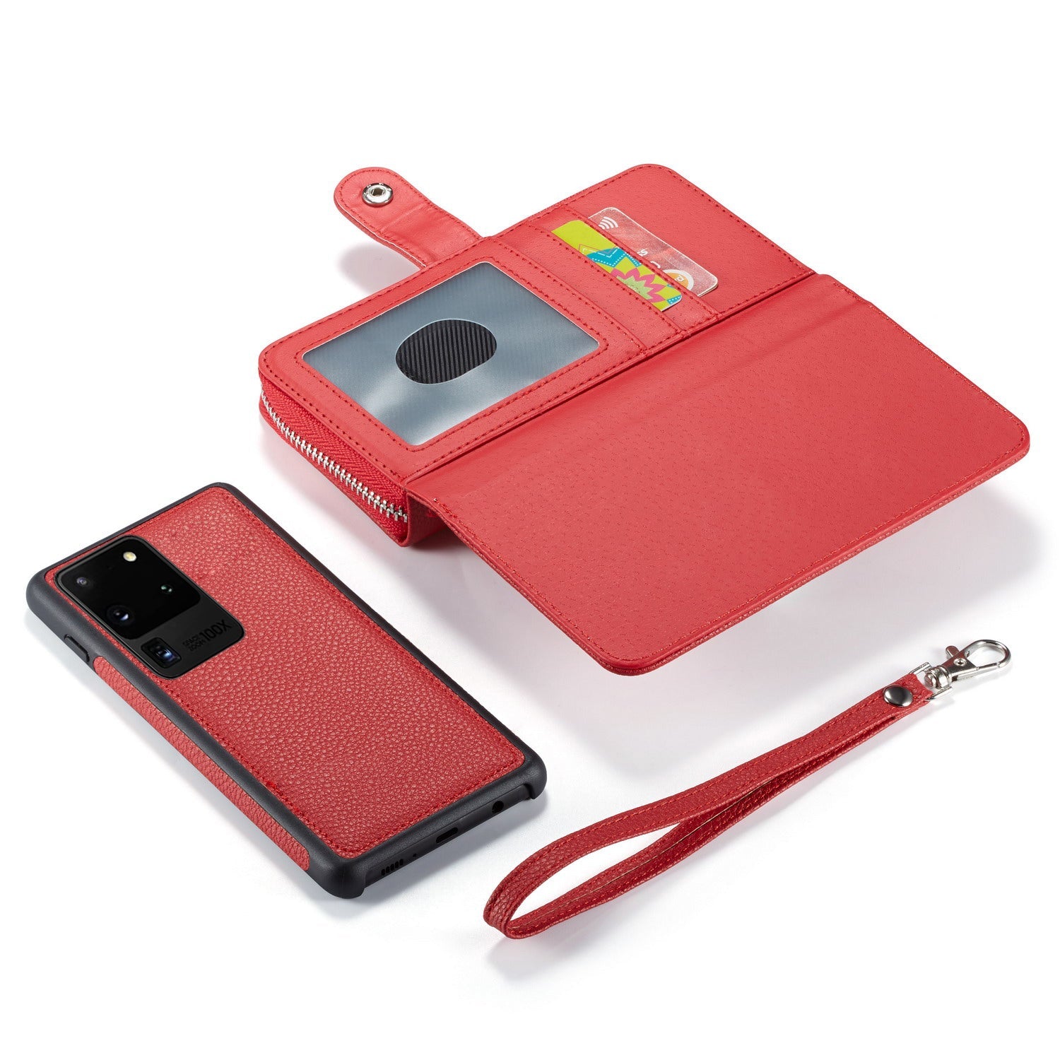 Samsung Galaxy S20 Ultra Zipper Wallet Case Red