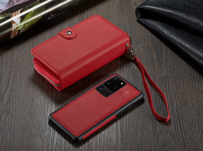 Samsung Galaxy S20 Ultra Zipper Wallet Case Red