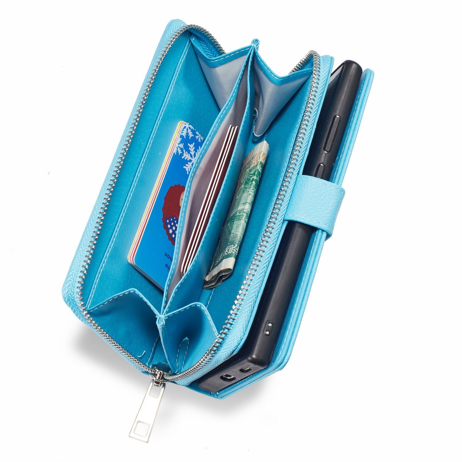 Samsung Galaxy S21 Plus Zipper Wallet Case LightBlue