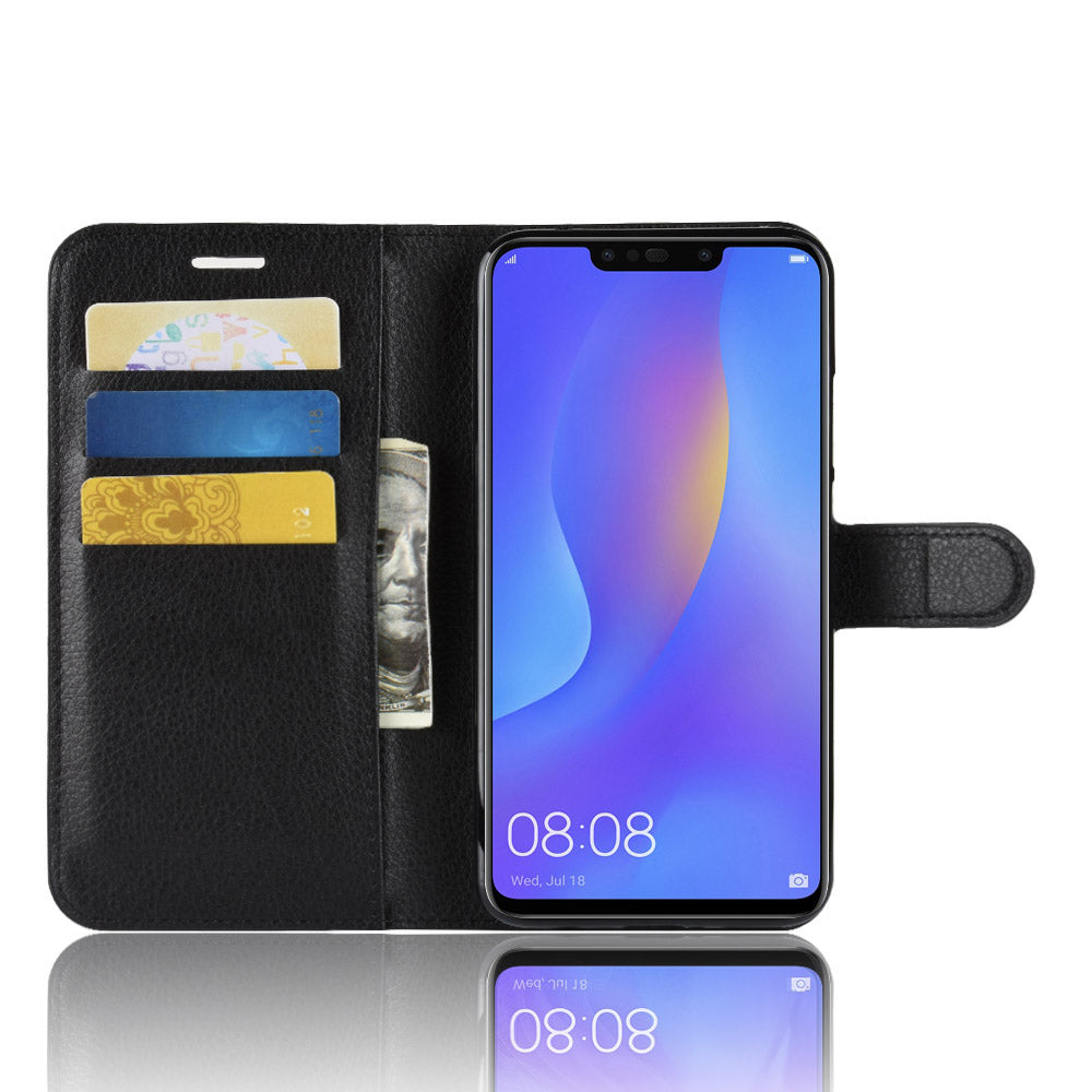 Huawei Nova 3I Pu Wallet Case [Black]