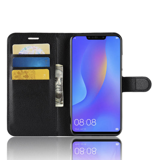 Huawei Nova 3I Pu Wallet Case [Black]