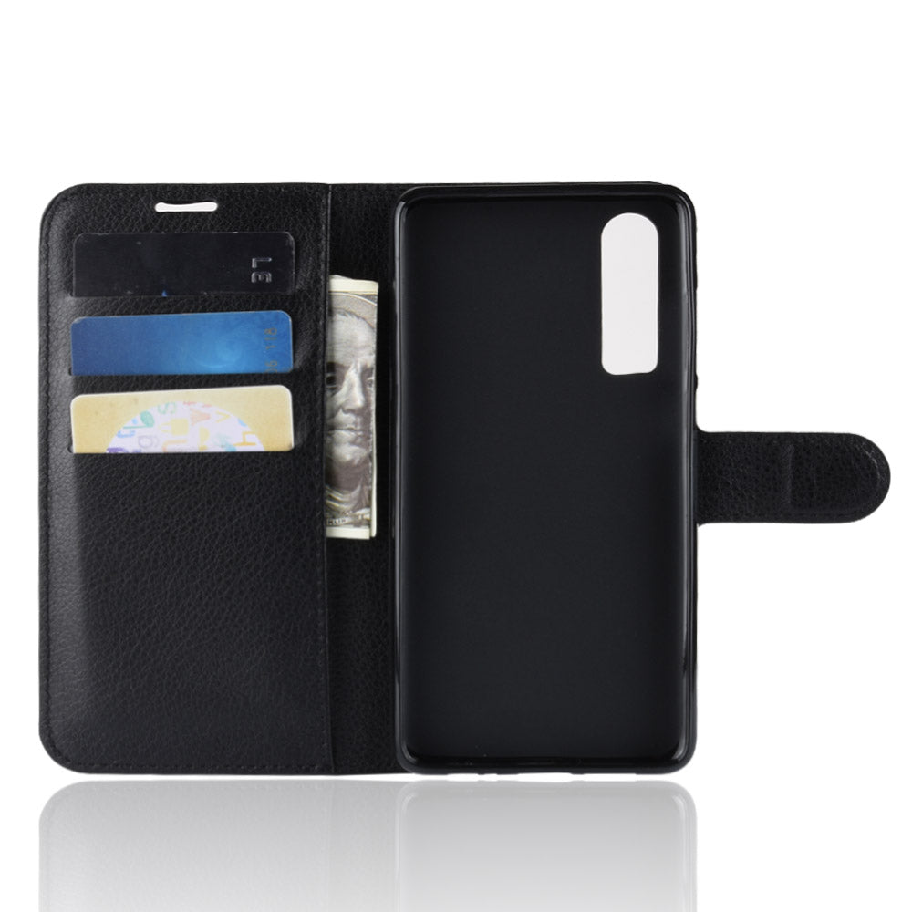 Huawei P30 Pu Wallet Case [Black]