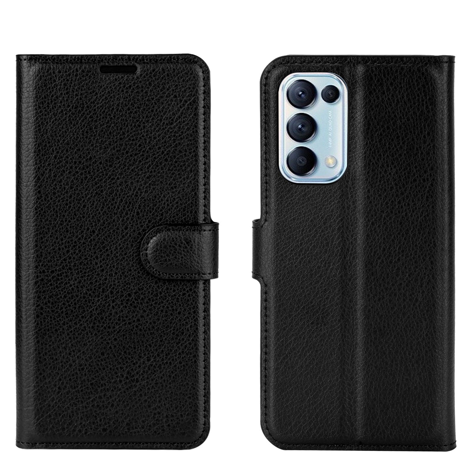 Oppo Find X3 Lite Pu Wallet Case [Black]