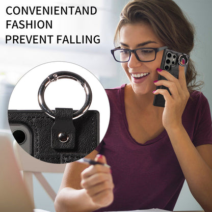Samsung Galaxy S24 Ultra Hand Strap PU Card Case Black