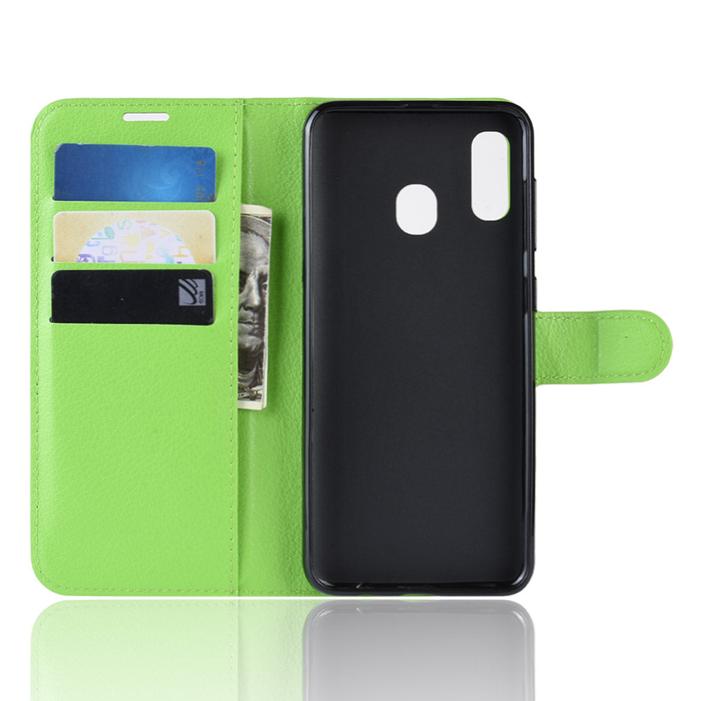 Galaxy A20/A30 Pu Wallet Case [Green]