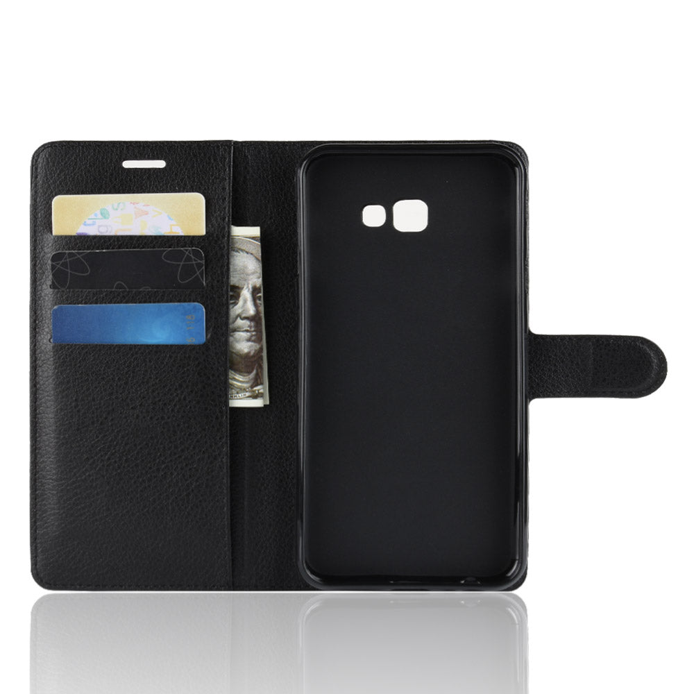 Galaxy J4Plus/J4+ Pu Wallet Case [Black]