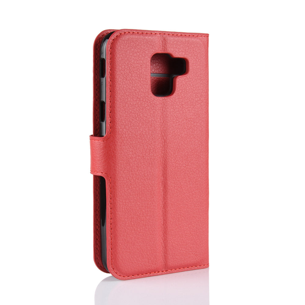 Galaxy J6 Pu Wallet Case [Red]