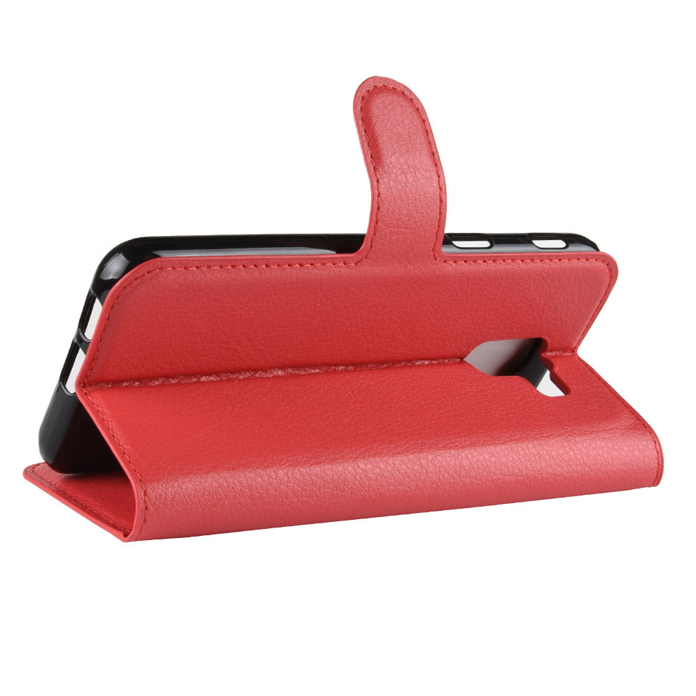 Galaxy J6 Pu Wallet Case [Red]