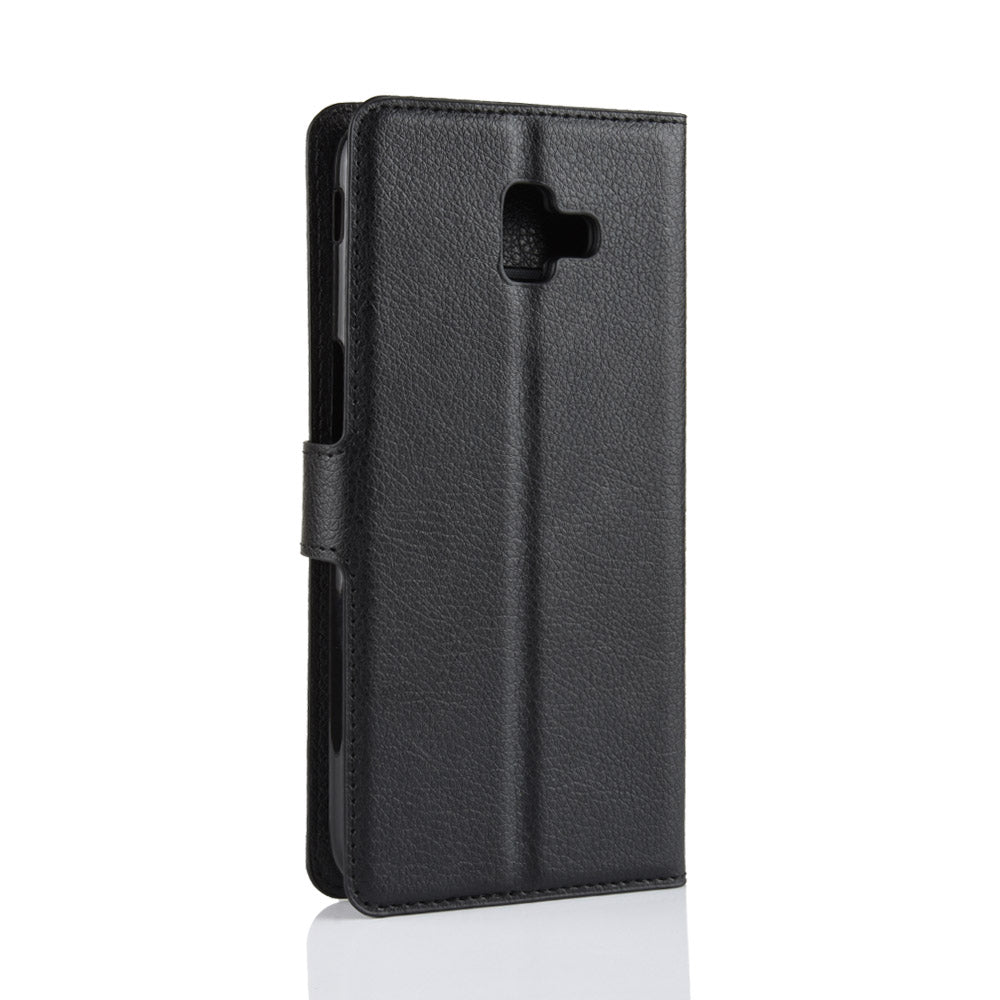Galaxy J6Plus/J6+ Pu Wallet Case [Black]