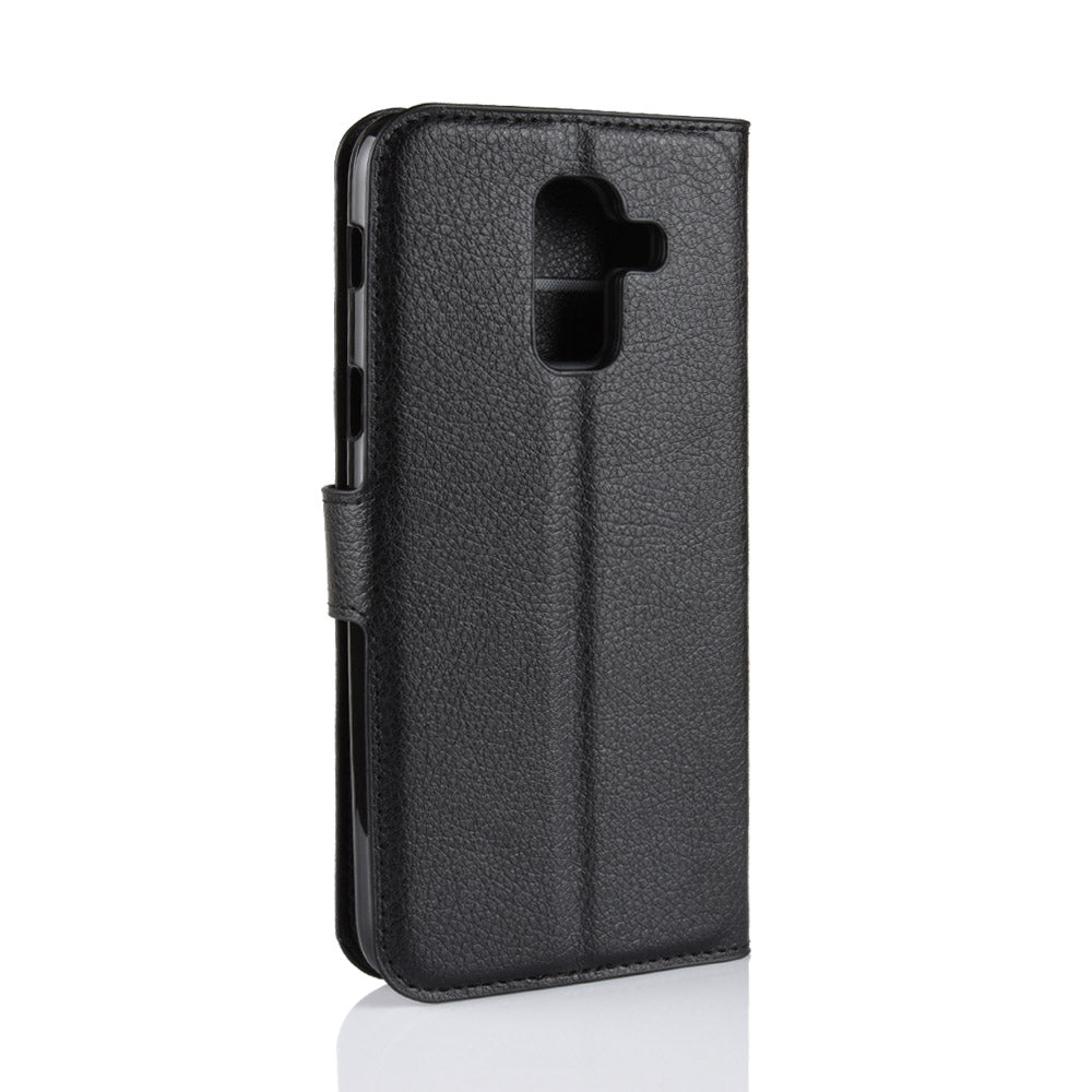 Galaxy J8 2018 Pu Wallet Case [Black]