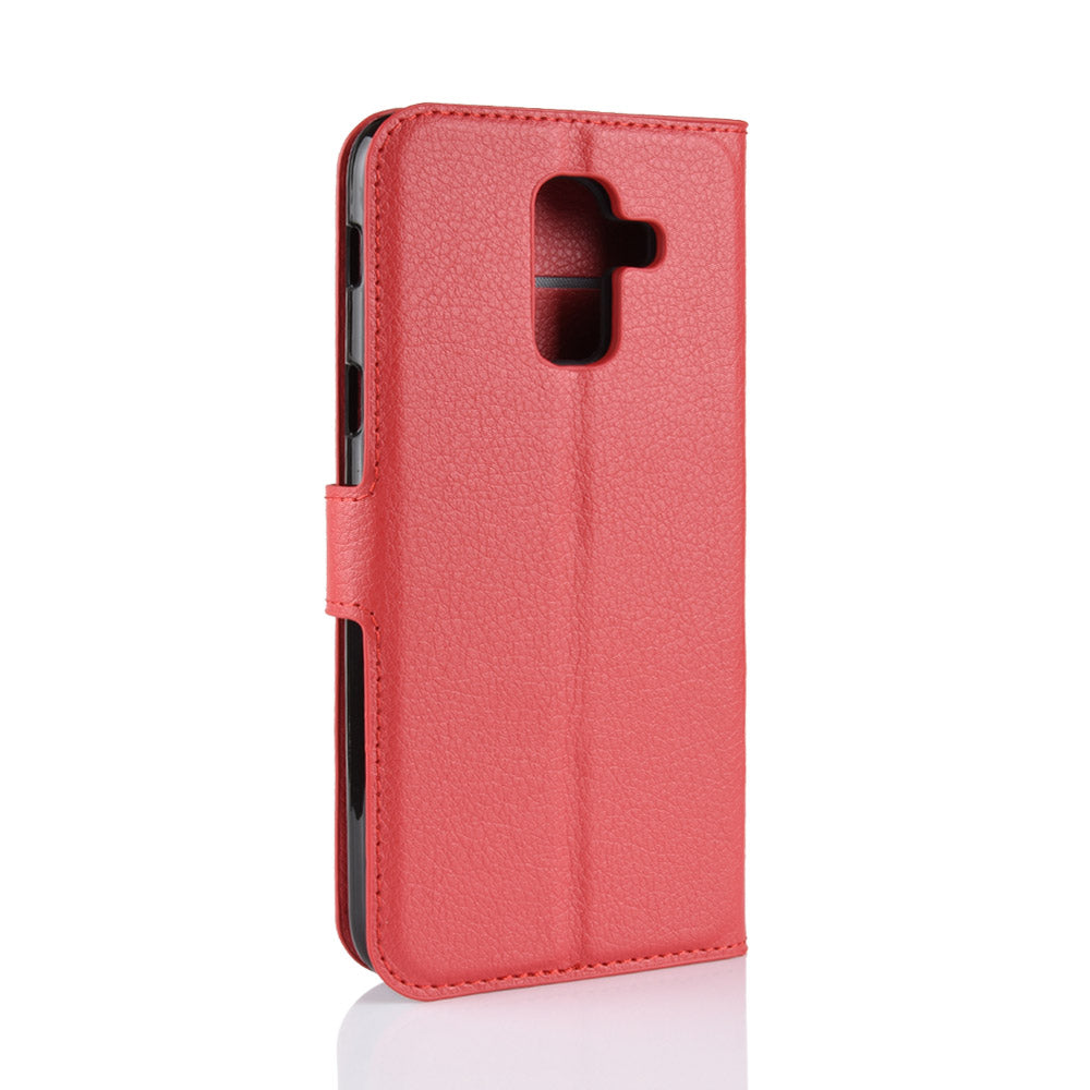 Galaxy J8 2018 Pu Wallet Case [Red]