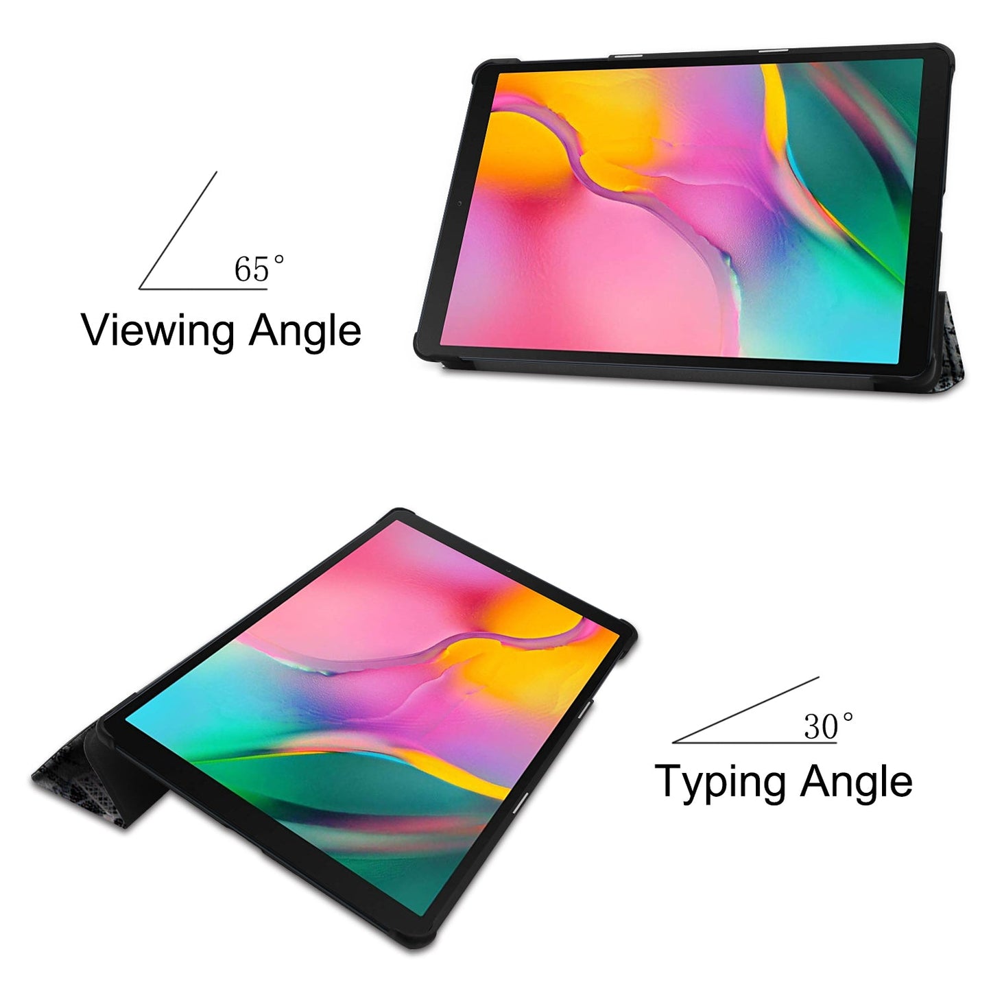 Galaxy Tab A 10.1 (2019) T510 Designer Tri-Fold Case [Eiffeltower]