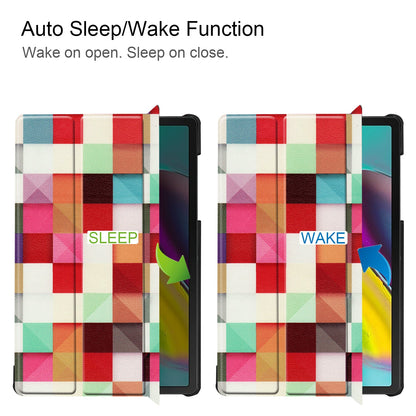 Galaxy Tab S5E T720 Designer Tri-Fold Case [Cube]