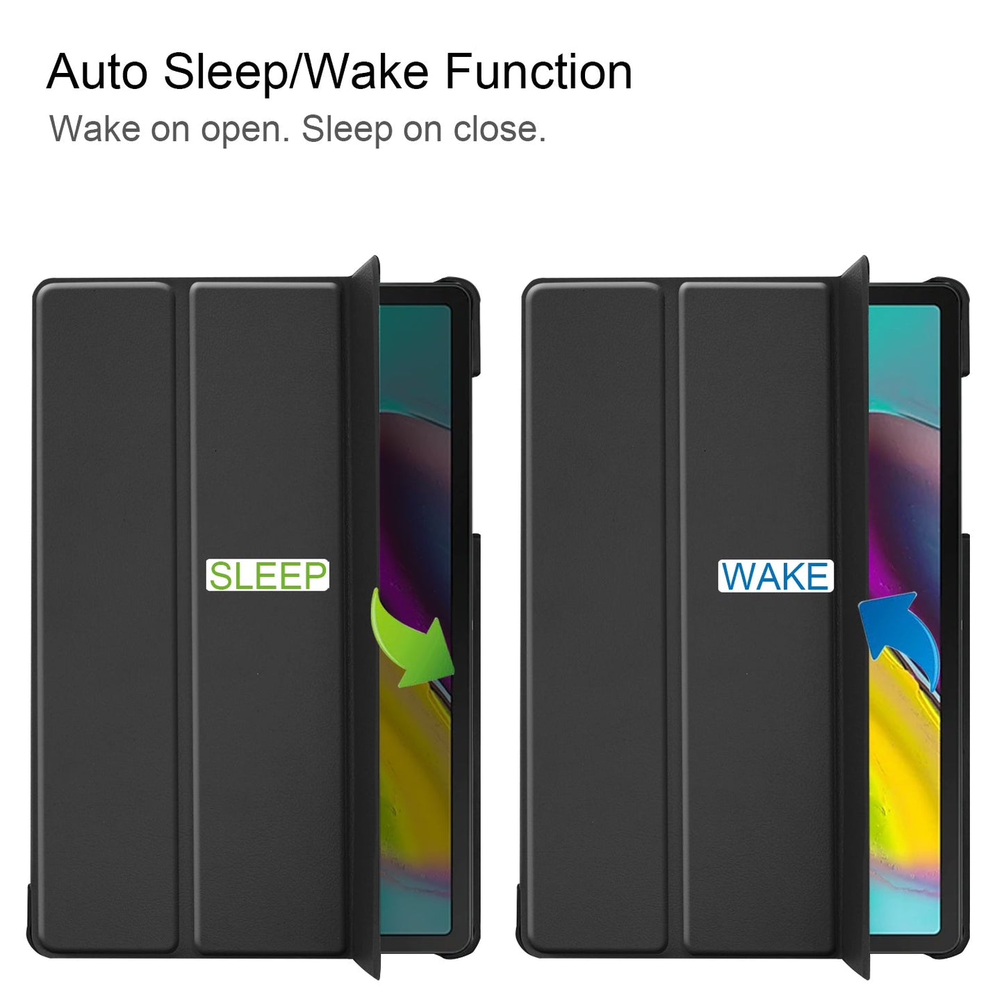 Galaxy Tab S5E T720 Tri-Fold Pu Case [Black]