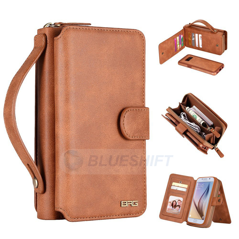 Samsung Galaxy S6 Deluxe Zipper Case Brown