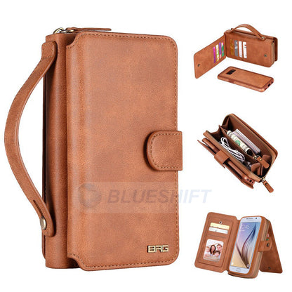 Samsung Galaxy S6 Deluxe Zipper Case Brown