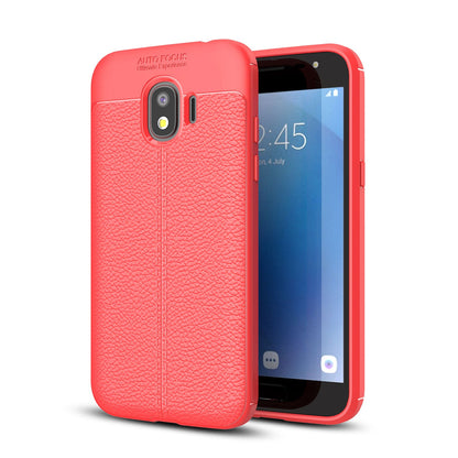 Samsung Galaxy J2 Pro 2018 Leather Texture Case Red