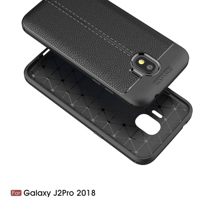 Samsung Galaxy J2 Pro 2018 Leather Texture Case Red