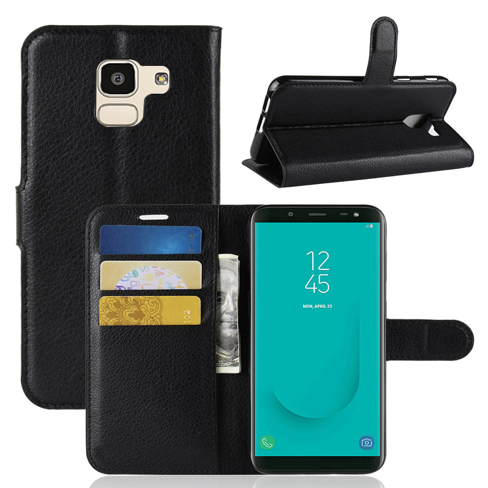 Galaxy J6 Pu Wallet Case [Black]