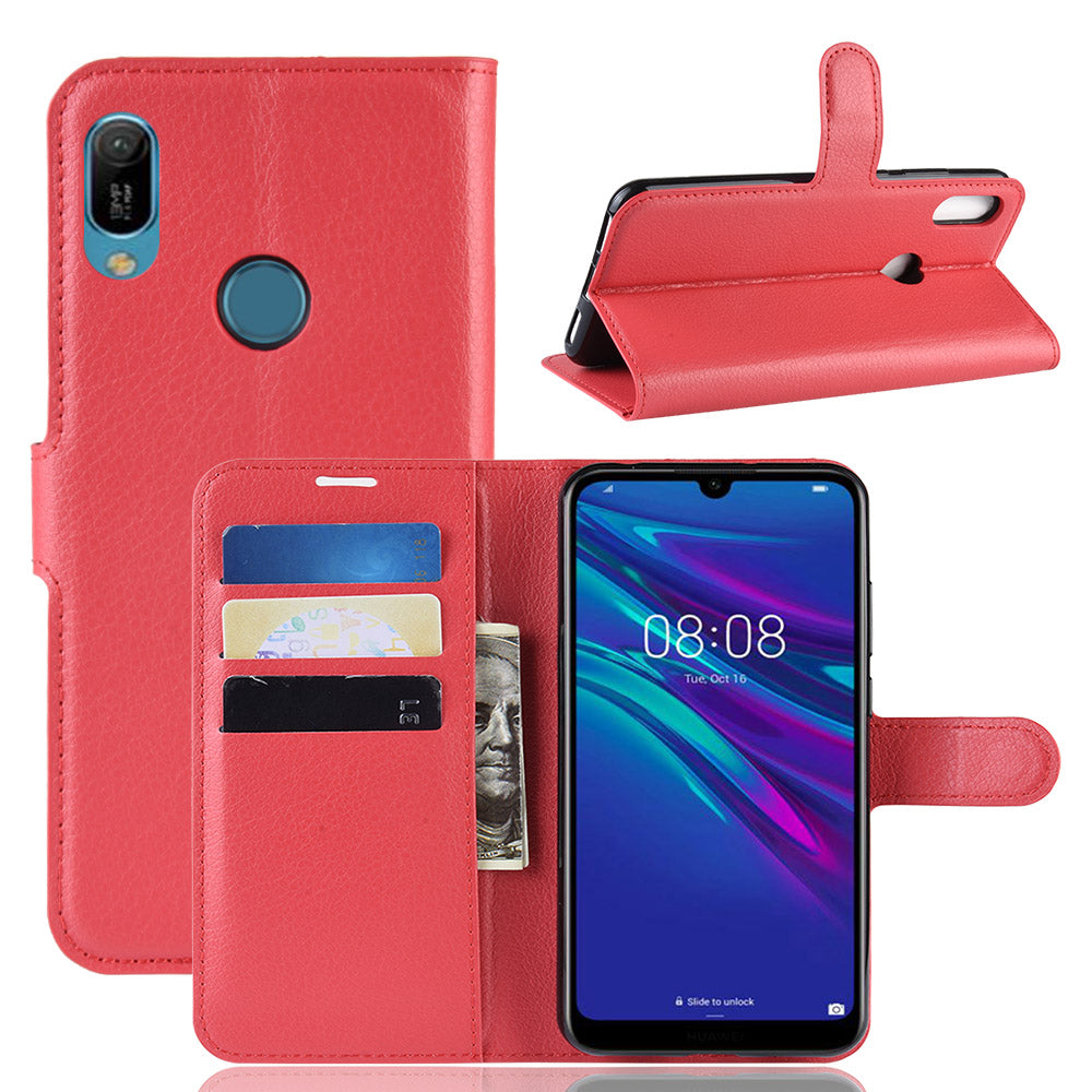 Huawei Y6S Pu Wallet Case [Red]