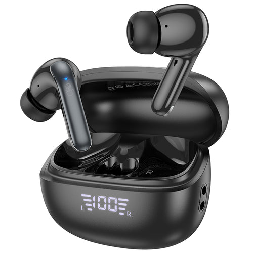 Wireless TWS Earbud w/ ANC + ENC Noise Cancellation, Battery % Display (EQ5)