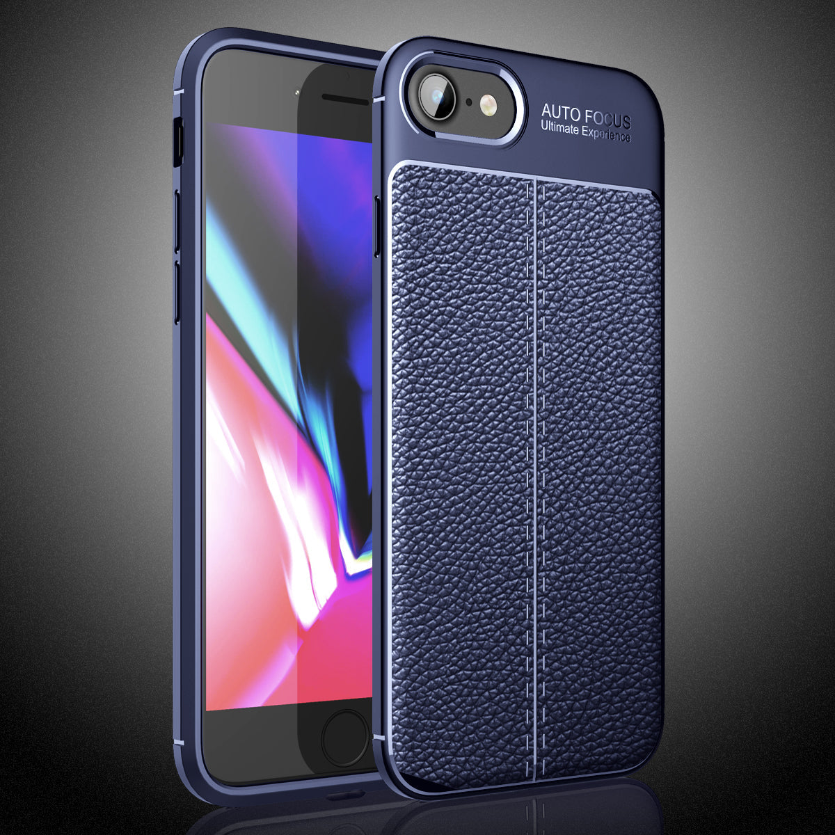 Apple iPhone SE (3nd Gen) Leather Texture Case Navy