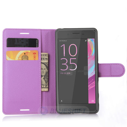 Sony Xperia X PU Wallet Case [Purple]