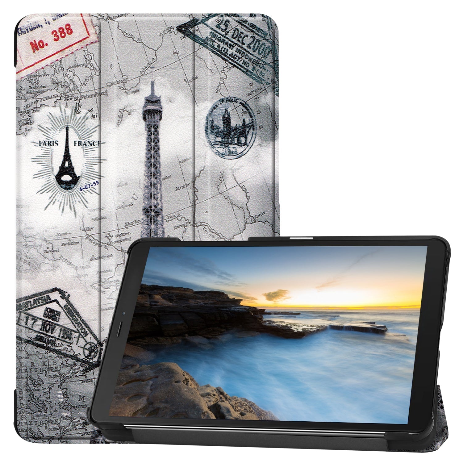 Galaxy Tab A 8.0 2019 T290 Designer Tri-Fold Case [Eiffeltower]