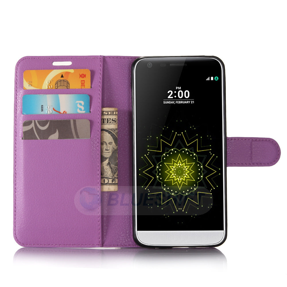 LG G6 Pu Wallet Case [Purple]