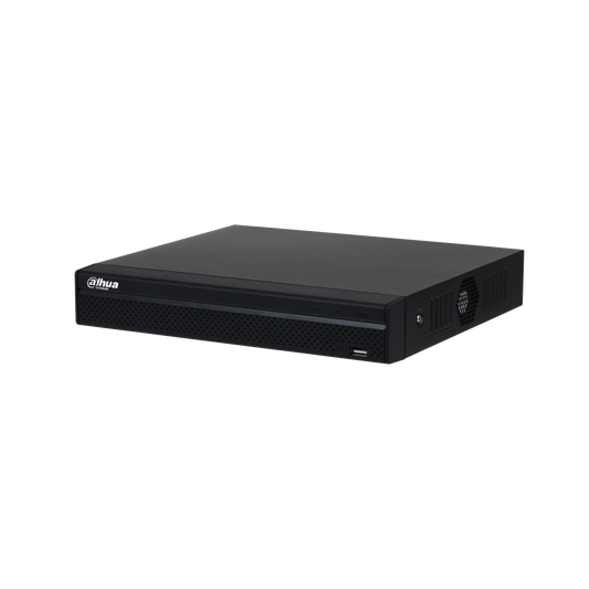 DAHUA 4-Channel PoE NVR with 2TB HDD Installed. 4 Onboard PoE Ports, Max Decoding 2ch@ 4K, 8ch@ 1080P, Supports H.265+ / H.264+, 1x HDMI, 1x VGA Output.