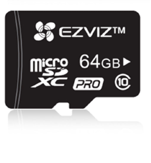 EZVIZ 64GB Professional Micro SD Super Fast Read/Write Class 10 Card Suitable for All Surveillance Cameras & Devices.