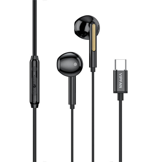 Type-C Earphone Universal (M11) _ Works for Samsung phones & iPhone 15/16 [Black]