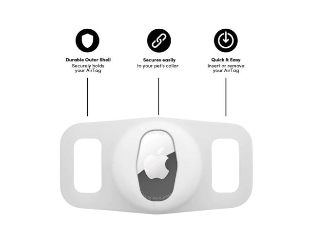 Casemate Dog Collar Mount - AirTag - Clear Glow-in-dark