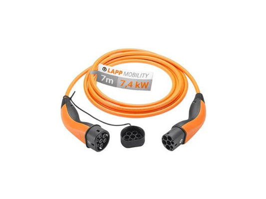 LAPP EV Charge Cable Typ 2 (7.4kW-1P-32A) 7m - Orange