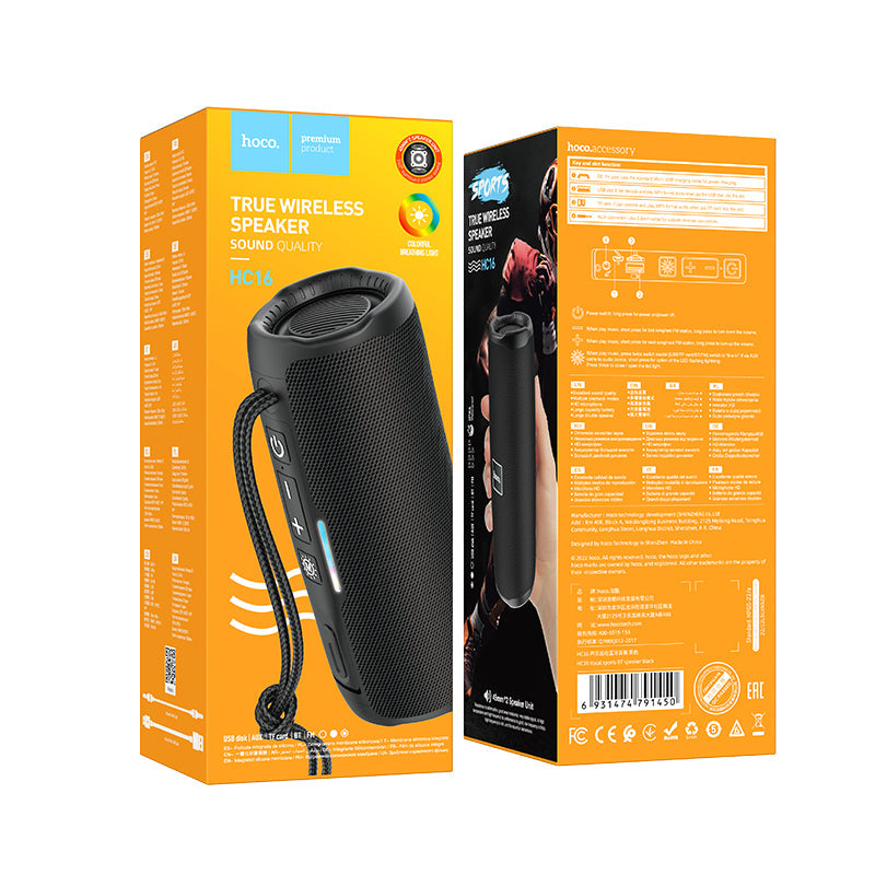 Hoco 10W Bluetooth Speaker w/ Strap (HC16) [Black]